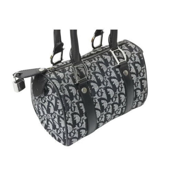 Christian Dior BO GG Trotter Leather Canvas Navy Blue Handbag - Picture 4 of 8